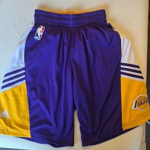Adidas NBA Lakers shorts.